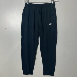 Nike White Swoosh Taper‎ Ankle Black Comfy Jogger Sweatpants Men’s Size Large